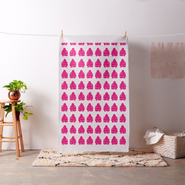 Pink Asian Moods Buddah Boys - Large Scale Fabric (In Situ)