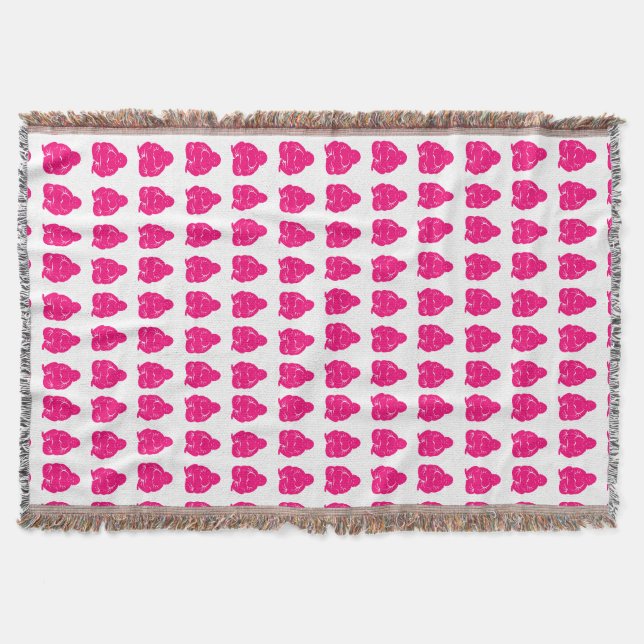 Pink Asian Moods Buddah Boys Throw Blanket (Front)
