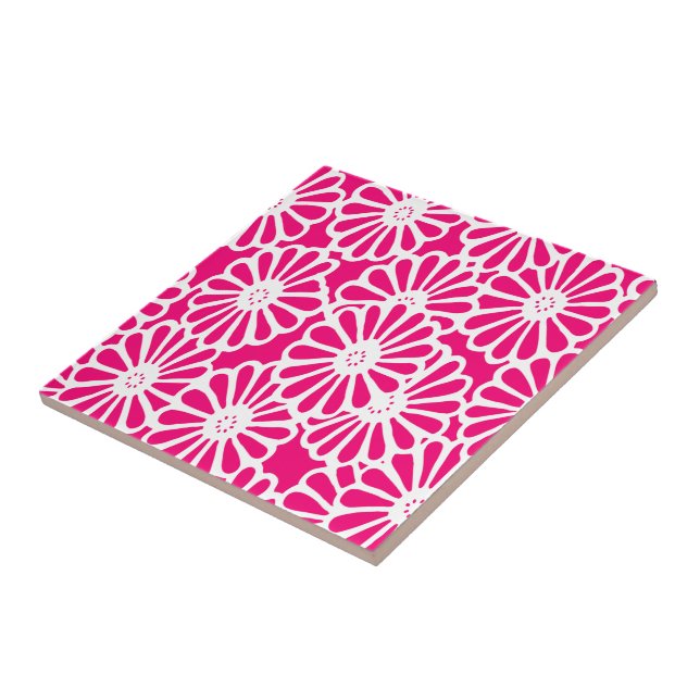 Pink Asian Moods Floral Tile (Side)