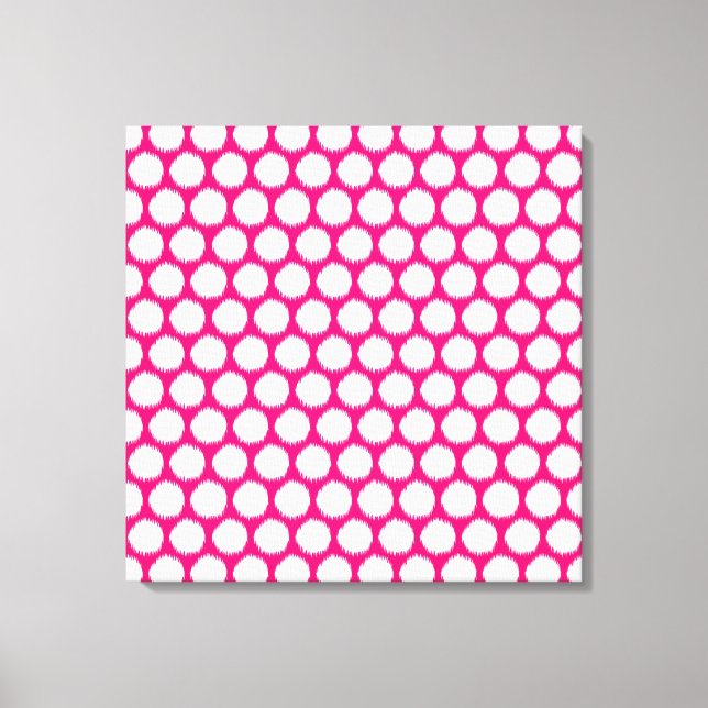 Pink Asian Moods Ikat Dots Canvas Print (Front)