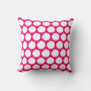 Pink Asian Moods Ikat Dots Cushion
