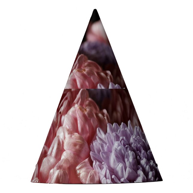 Pink Aster Bouquet: Baroque Lighting. Party Hat (Front)