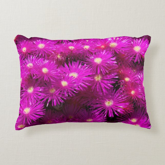Pink Aster Flowers Decorative Cushion (Front)