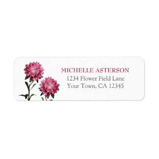 Pink Aster Return Address Label