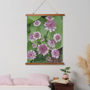 Pink Astrantia Blooms Floral Hanging Tapestry
