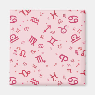 Pink Astrology Zodiac Symbol Sign  Magnet