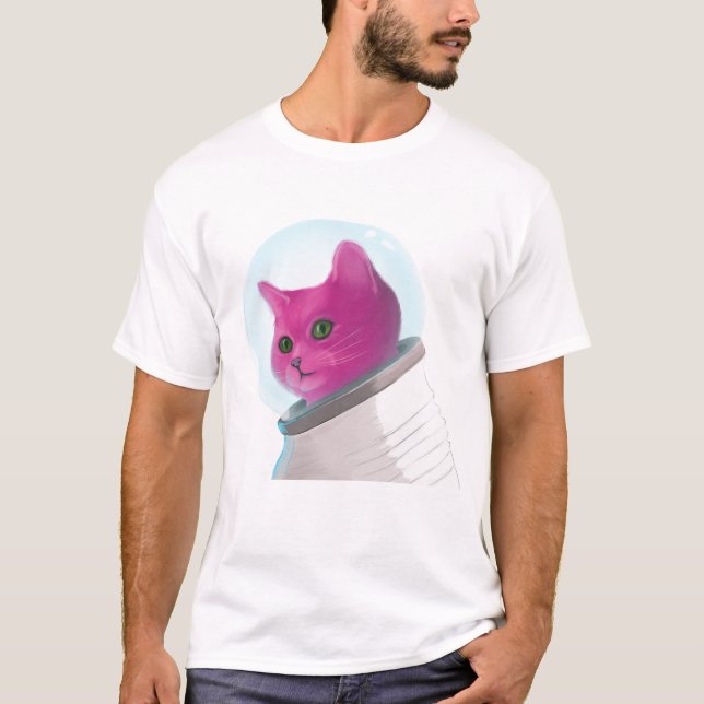 Pink astronaut cat T-Shirt (Front)