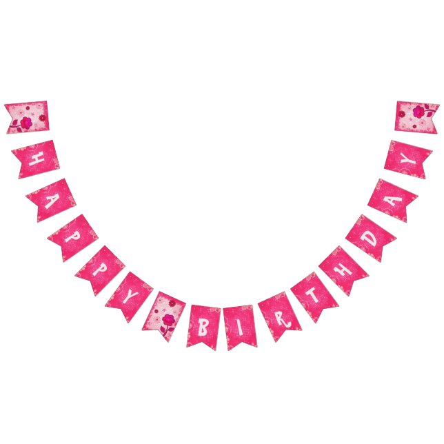 Pink at Play Jewelled Happy Birthday Bunting (All)