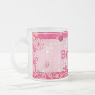 Pink at Play Jewelled PERSONALIZED Frosted Glass Coffee Mug
