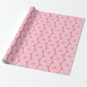 Pink Atomic Dots Midcentury Modern Pattern in Pink Wrapping Paper