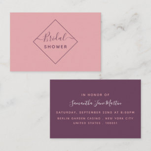 Pink & Aubergine Diamond Bridal Shower Ticket