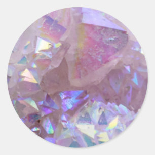 Pink Aura Crystals Classic Round Sticker
