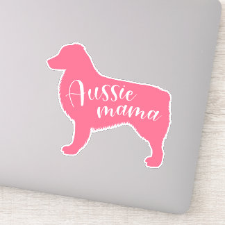 Pink Australian Shepherd Silhouette "Aussie Mama"