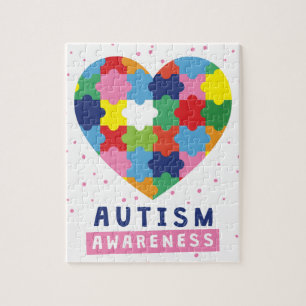 pink autism awareness jigsaw puzzle