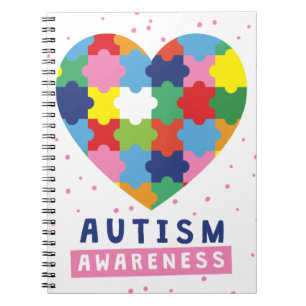 pink autism awareness notebook