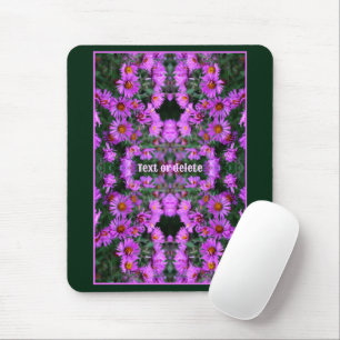 Pink Autumn Aster Flowers Abstract Personalised Mouse Mat