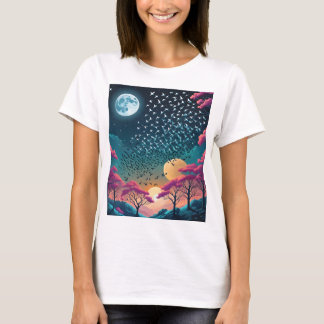 Pink Autumn Night T-Shirt