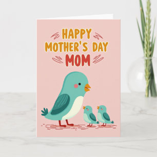 Pink Avian Family Card