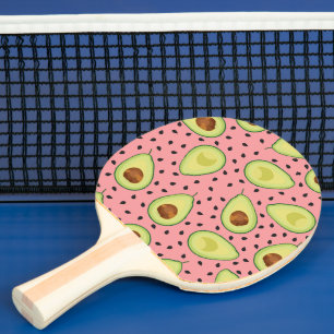 Pink Avocado Pattern Ping Pong Paddle