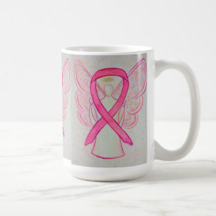 Pink Awareness Ribbon Angel Art Mug