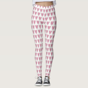 Pink Awareness Ribbon Angel Custom Art Leggings
