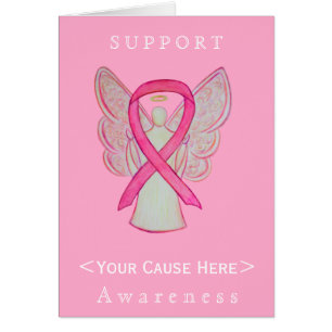 Pink Awareness Ribbon Angel Customized Card