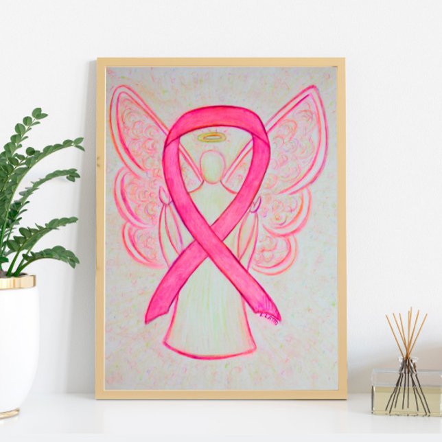 Pink Awareness Ribbon Angel Poster Art Print (Creator Uploaded)