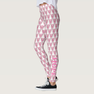 Pink Awareness Ribbon Angel Words Leggings