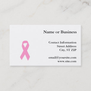 Pink Awareness Ribbon Business Card