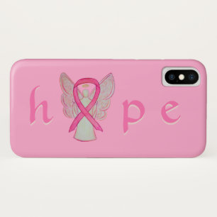 Pink Awareness Ribbon Cancer Angel iPhone X Cases