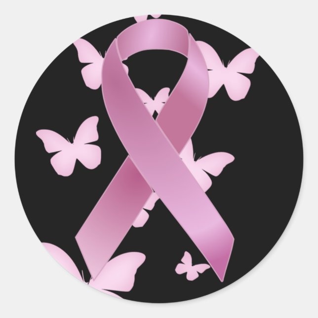 Pink Awareness Ribbon Classic Round Sticker (Front)
