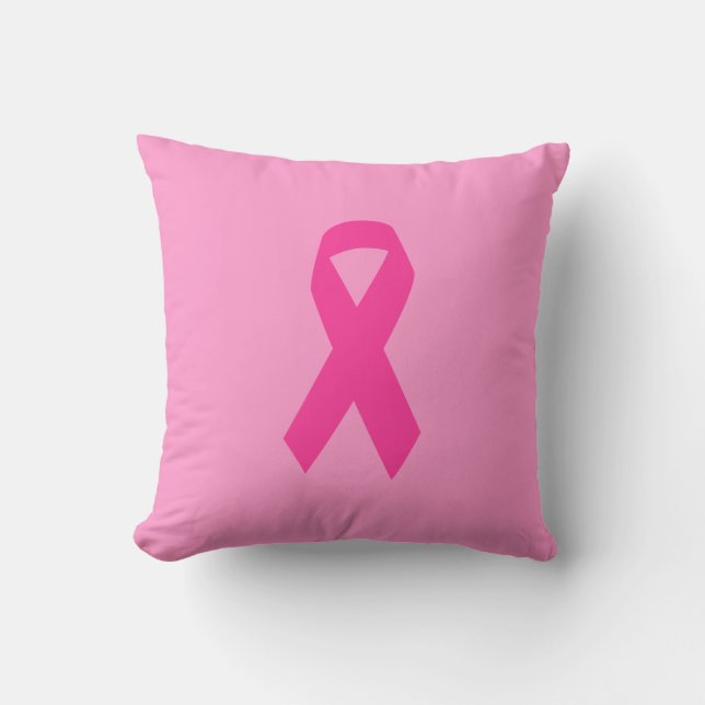 Pink Awareness Ribbon Cushion (Front)
