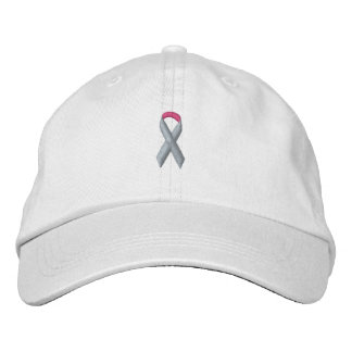 Pink Awareness Ribbon Embroidered Hat
