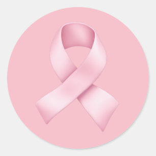 Pink Awareness Ribbon Emoji  Classic Round Sticker