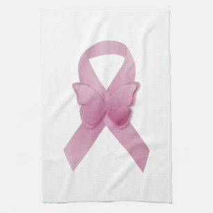 Pink Awareness Ribbon Tea Towel