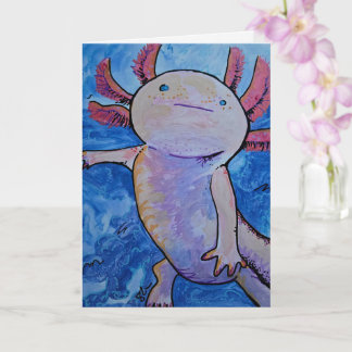 Pink Axolotl Card