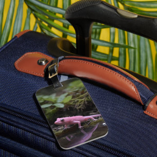 Pink Axolotl Down At The River, Luggage Tag