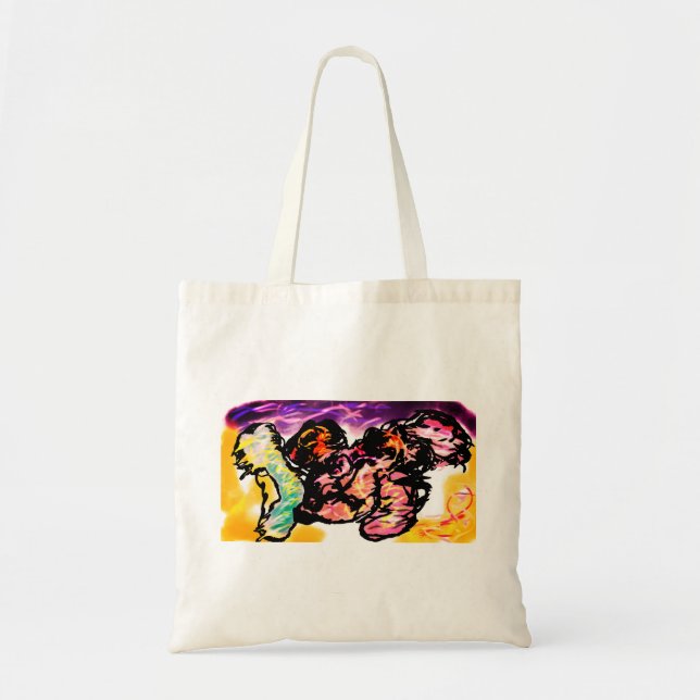 Pink axolotl Gem  Tote Bag (Front)