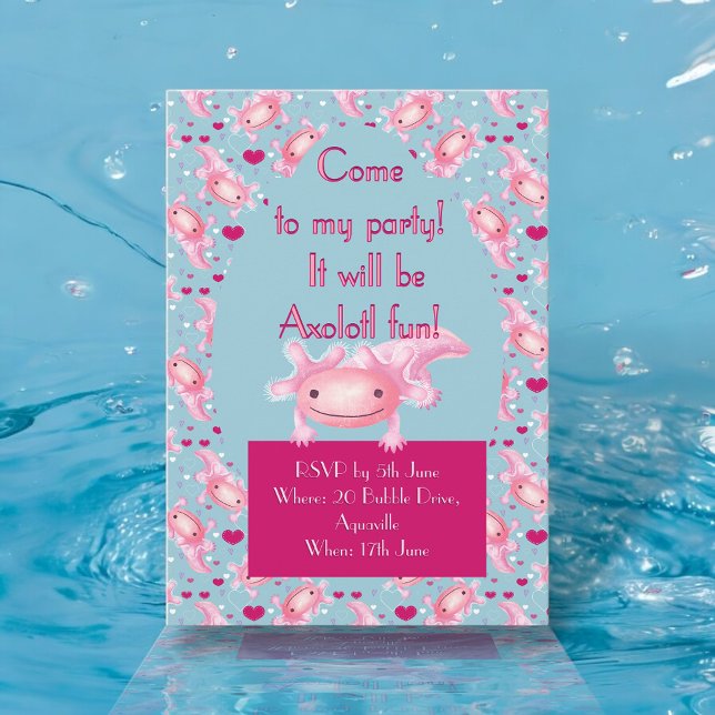 Pink Axolotl Invitation (Creator Uploaded)