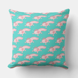 Pink Axolotl Pattern Cushion