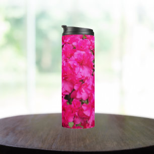 Pink Azalea Blooms Floral Thermal Tumbler