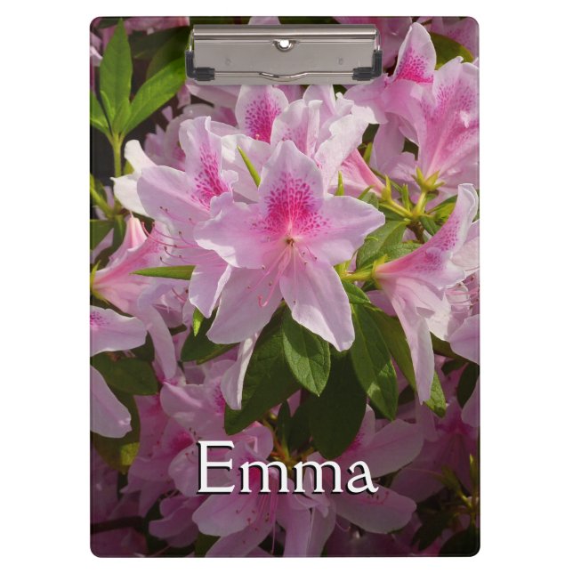 Pink Azalea Bush Spring Floral Clipboard (Front)
