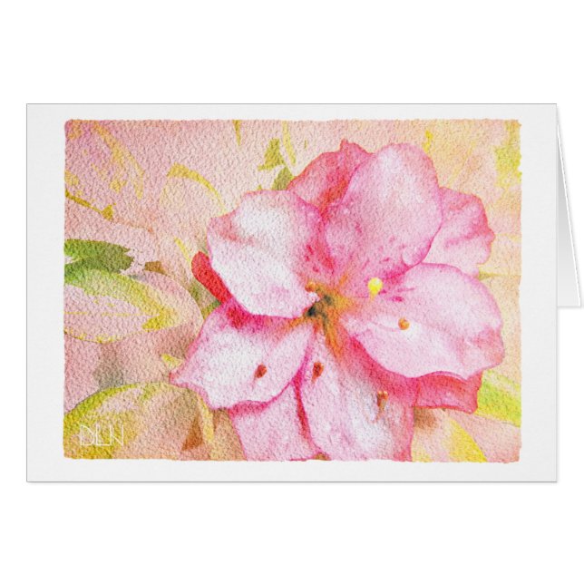 Pink Azalea/Floral  Art/Watercolor Look (Front Horizontal)