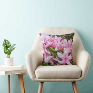 Pink Azalea Flowers Cushion