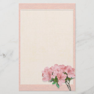 Pink Azalea Flowers & Frame Wedding Stationery