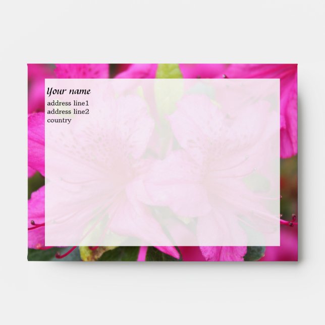 pink azalea flowers pink floral envelops envelope (Front)