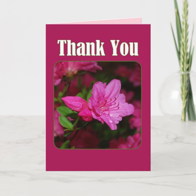 Pink Azalea Thank You Card (Front)