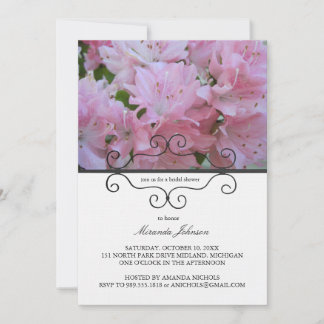 Pink Azaleas Bridal Shower Invitations
