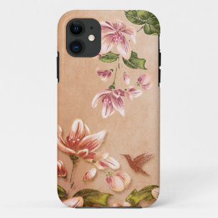 Pink Azaleas Vintage Floral on Whiskey Wedding iPhone 11 Case