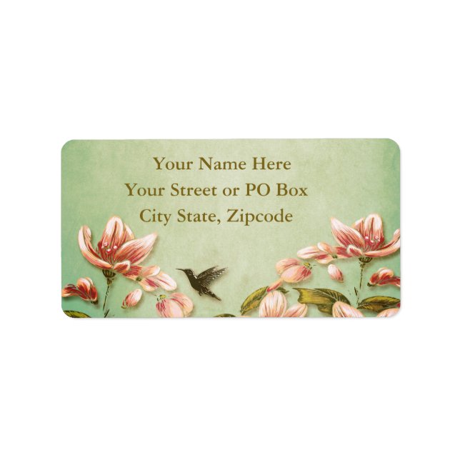 Pink Azaleas Vintage  on Green Mist Label (Front)